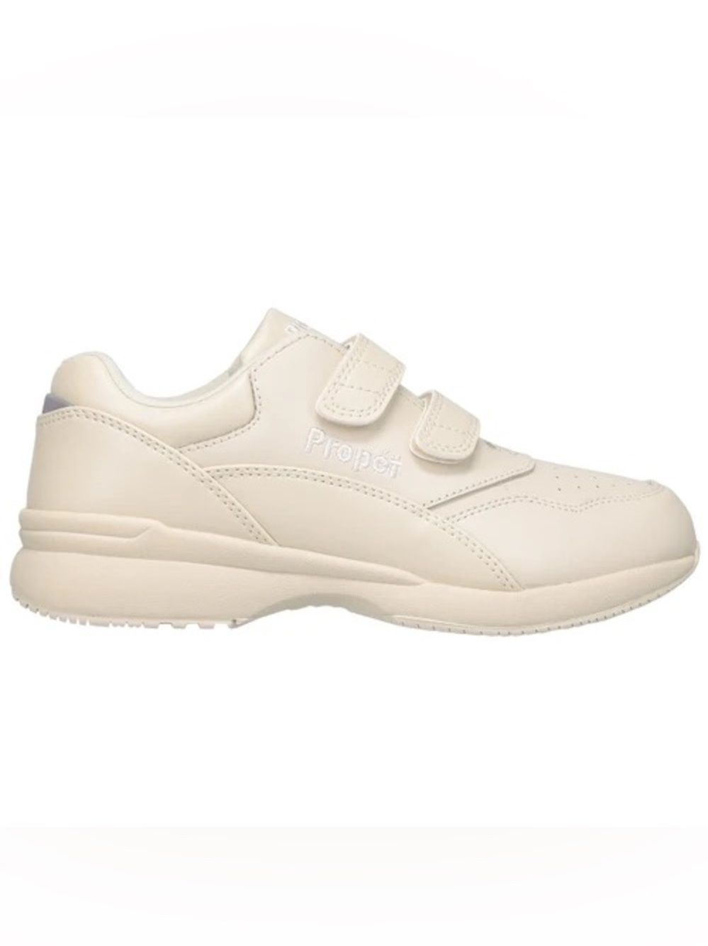 Propet Tour Walker Walking Shoe Velcro Hook and Loop Sneaker Off-White Cream